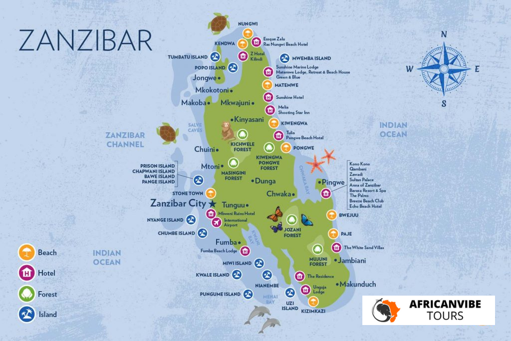 Map of Zanzibar